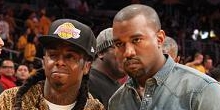 Kanye West и Lil Wayne на игре Lakers х Bulls
